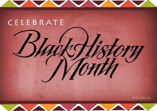 Black History Month Postcard Ecard Blue
