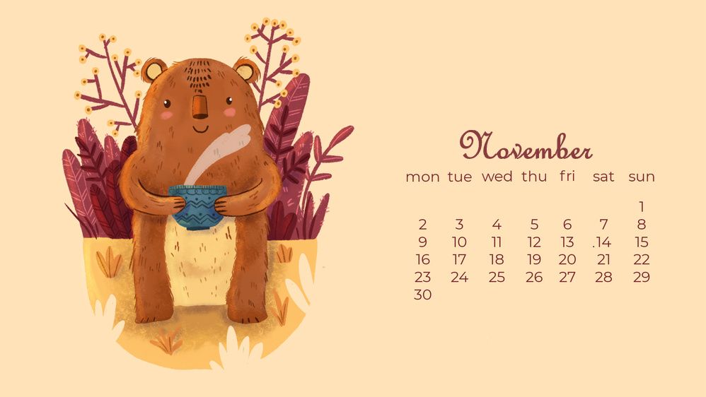 November Calendar HD Wallpaper Desktop