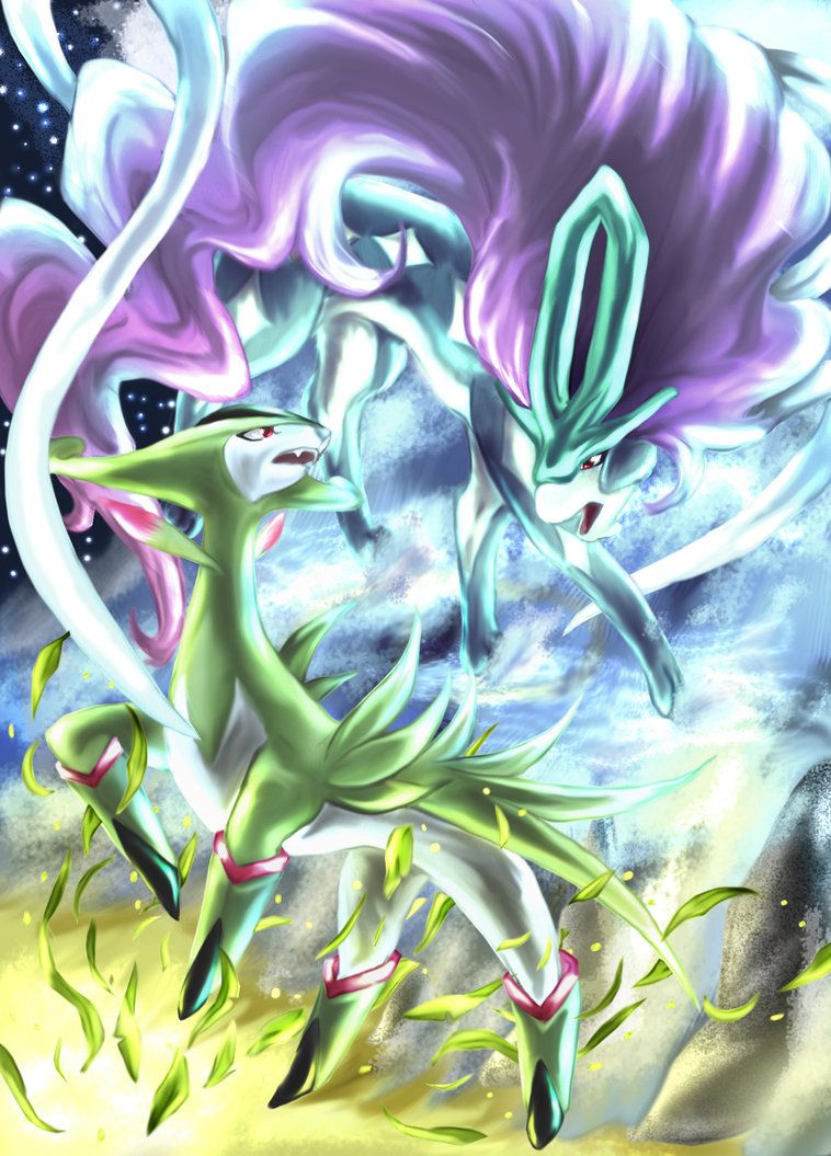 Virizion And Suicune By Aoi Legendary Pokemon
