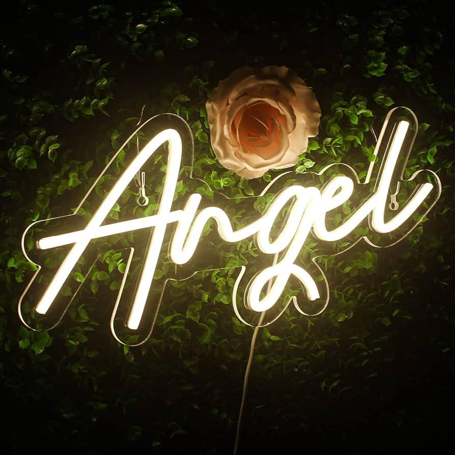 Lucunstar Neon Light Angel Warm White Sign For Wall Decor