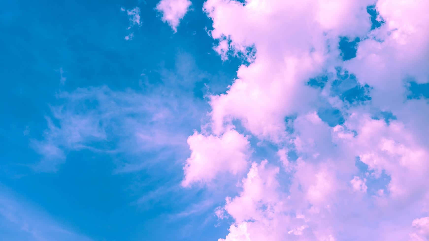 Pink And Blue Clouds Wallpaper