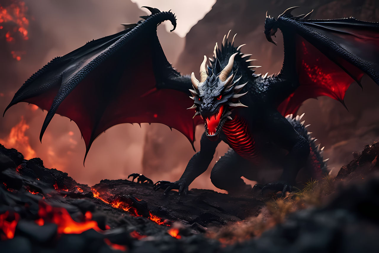 Lava Dragon By Blackwolfdigitalart Wallpaper