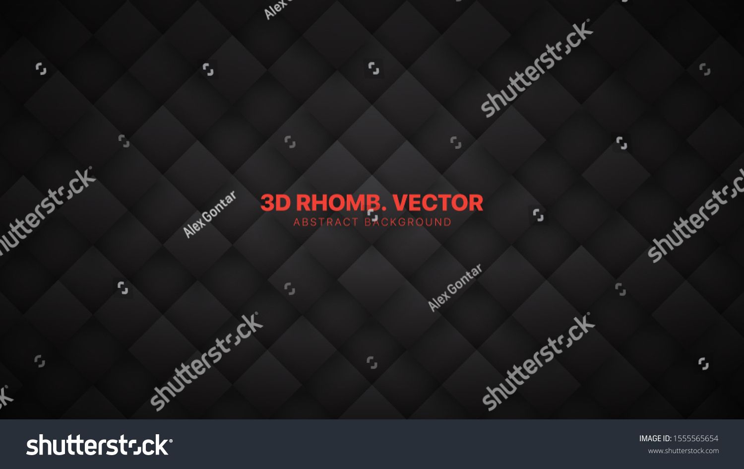 3d Vector Rhombus Blocks Grid Technological Dark Gray Abstract