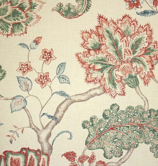 Palampore Wallpaper Large Floral Jacobean Design In Green