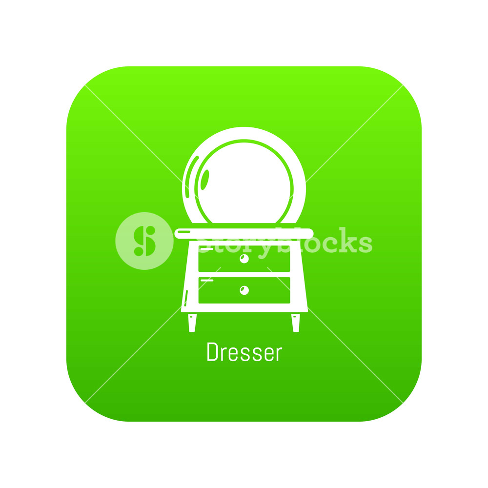 Dresser Icon Green Isolated On White Background Royalty Stock