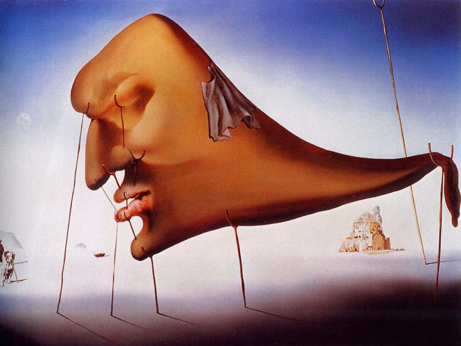 Desktop Wallpaper Of Sleep Le Sommeil By Salvador Dali Painting