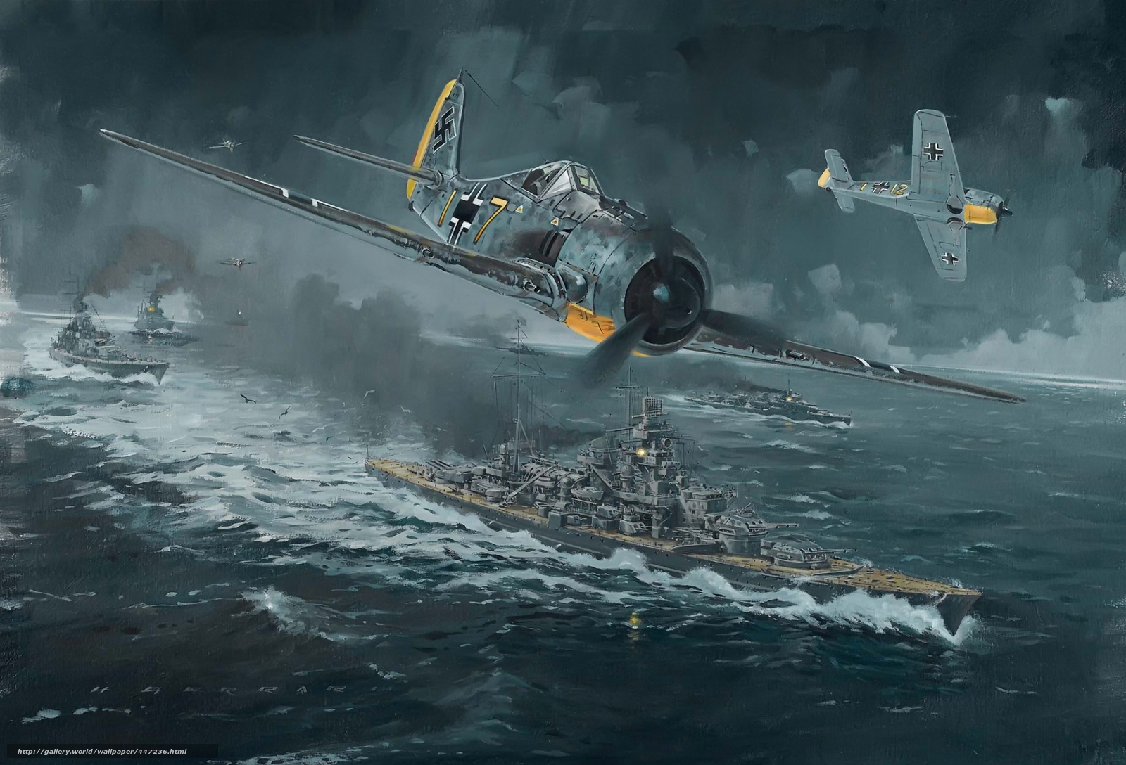 Wallpaper Plane Ship Attack World War Ii Desktop