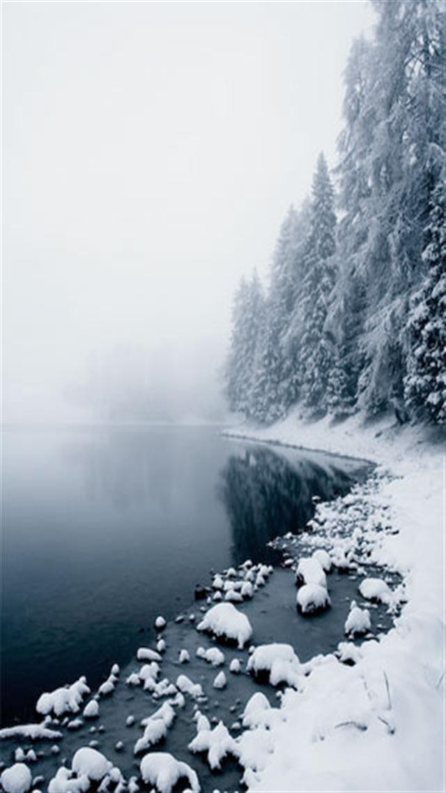 Winter Lake HD iPhone Wallpaper S 3g