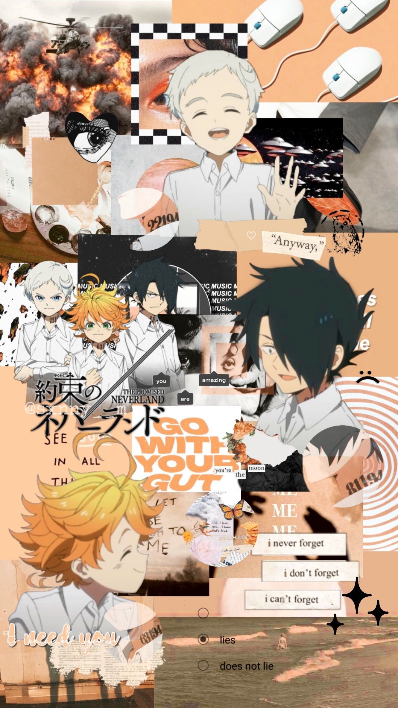 The Promised Neverland Wallpaper Emma Norman And Ray Em