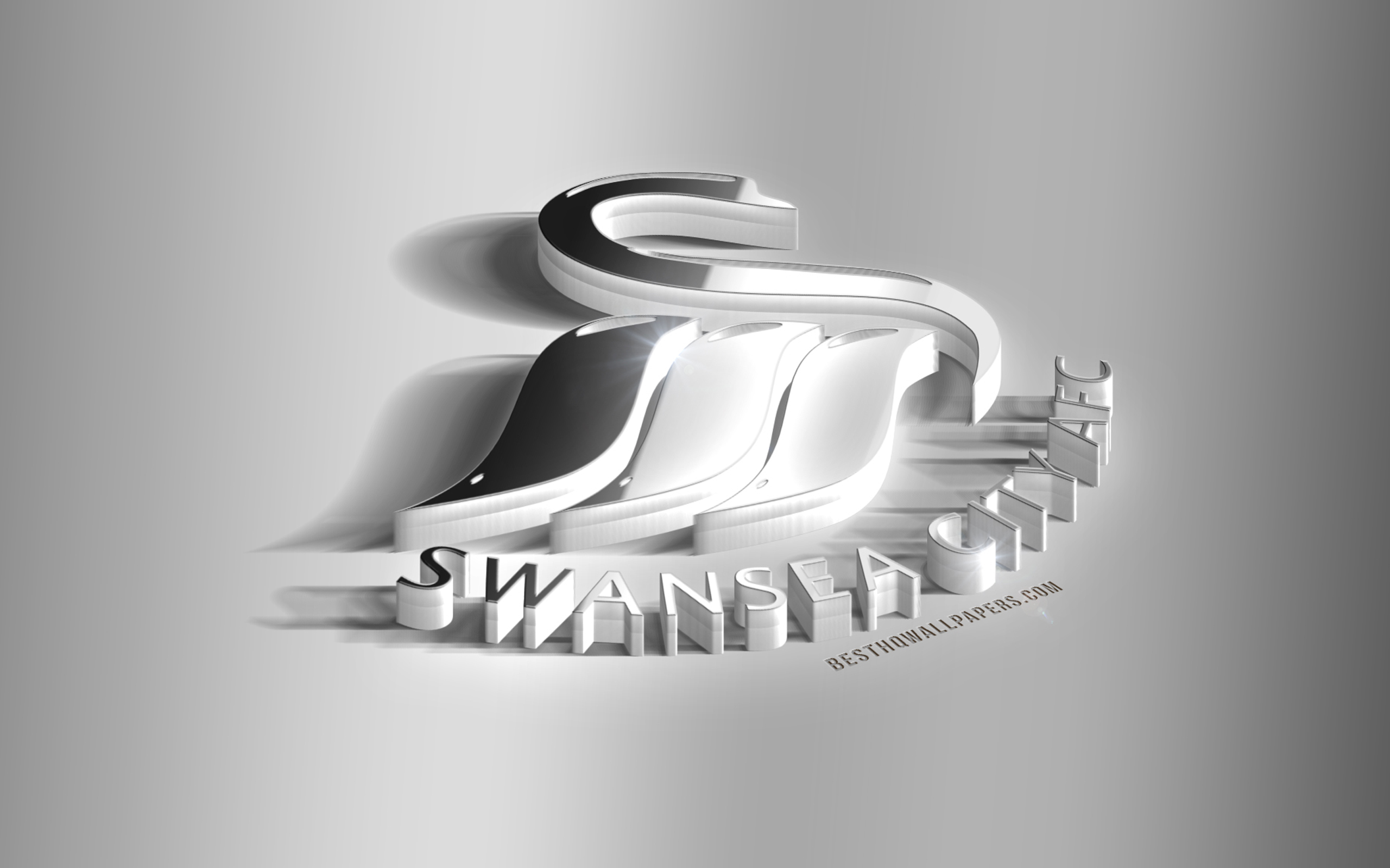 Wallpaper Swansea City Afc 3d Steel Logo Welsh