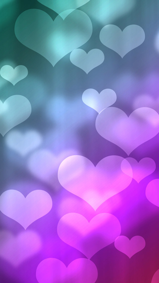 Wallpaper HD Colored Heart Shaped Background Image Background