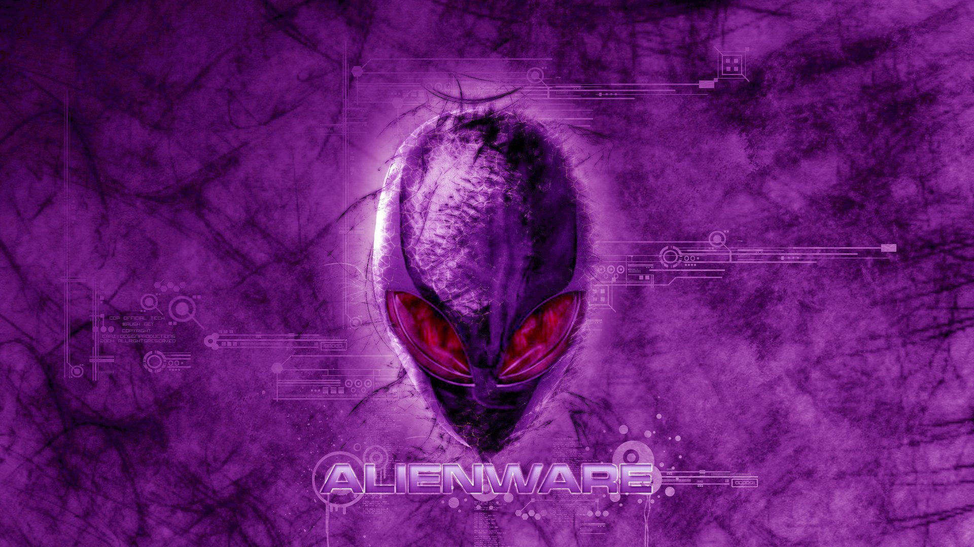 alienware dark violet red eyes logo hd 1920x1080 1080p wallpaper