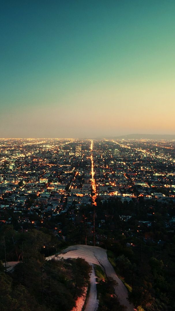 Los Angeles California City Night iPhone Wallpaper Pictured In