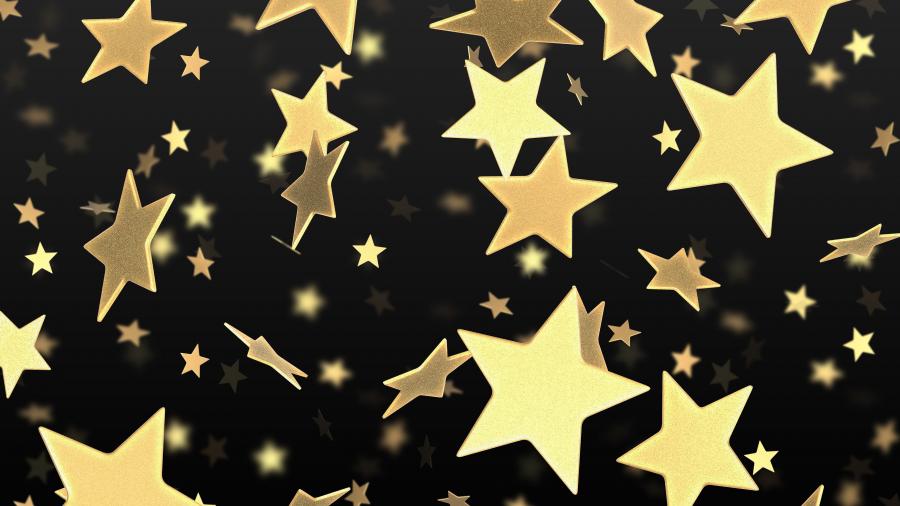 Golden Stars On Dark Background 4k Wallpaper