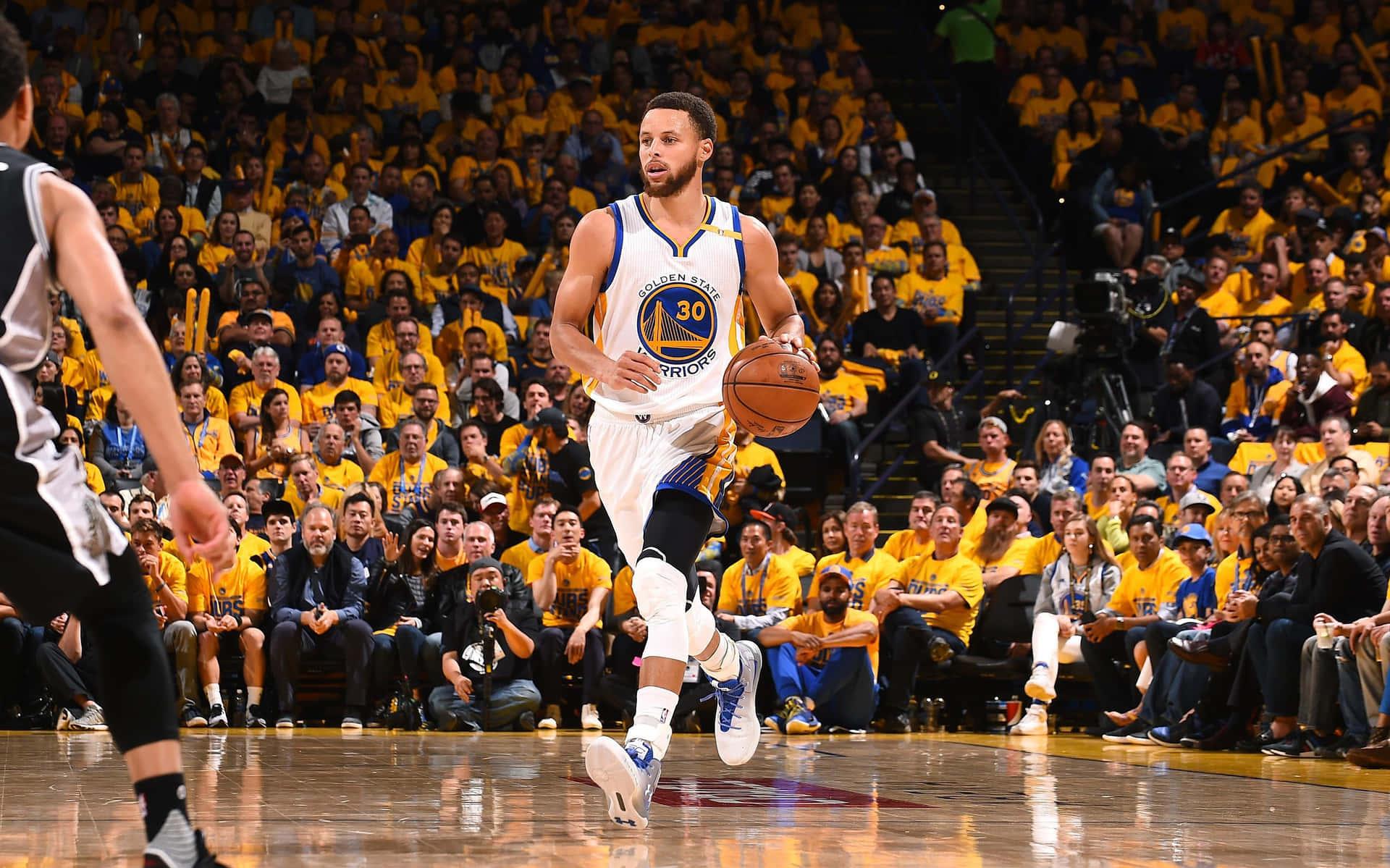 Stephen Curry Shooting A Three Pointer During Game