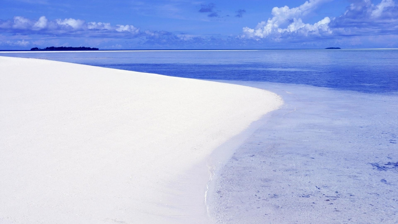 White Sand Beach Wallpaper In Nature With All
