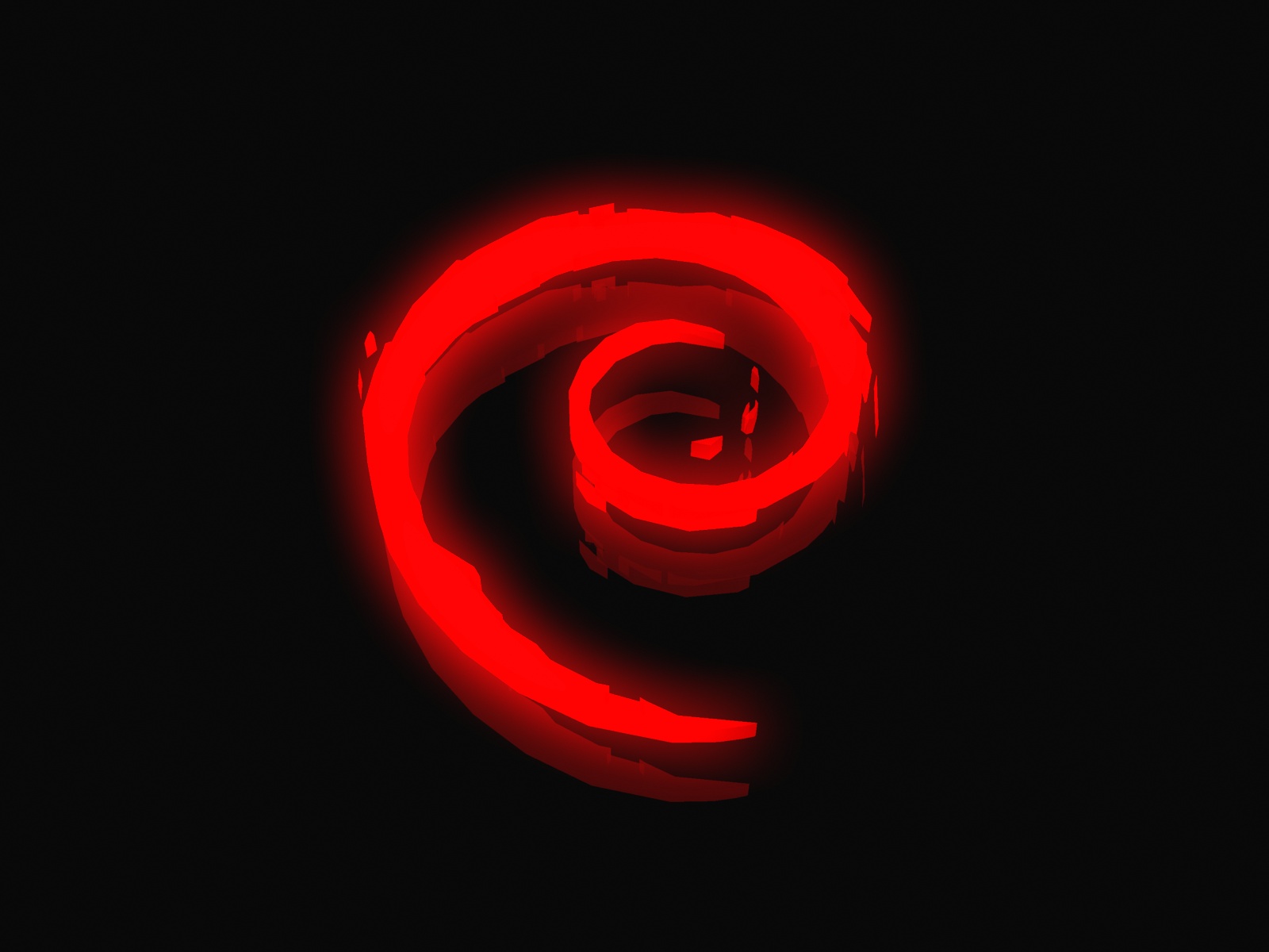 Neon Red Wallpaper Debian Logo By
