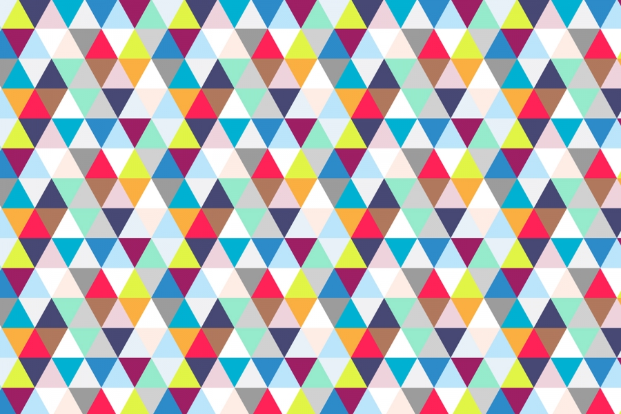 Geometric Multicoloured Triangles Mural Wallpaper In