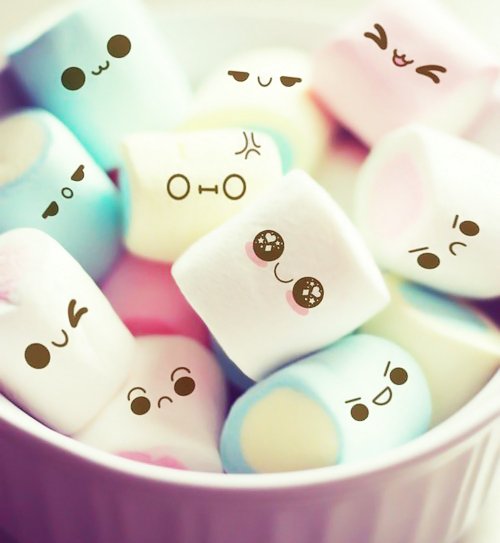 Cute Food Face Marshmellow Marshmellows Pastel Smiley