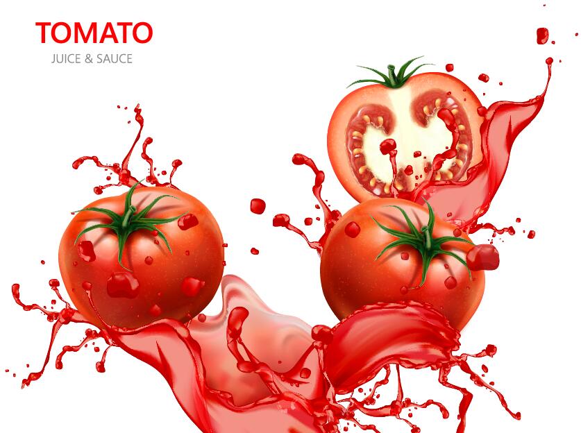 Tomato Juice With White Background Vector Design