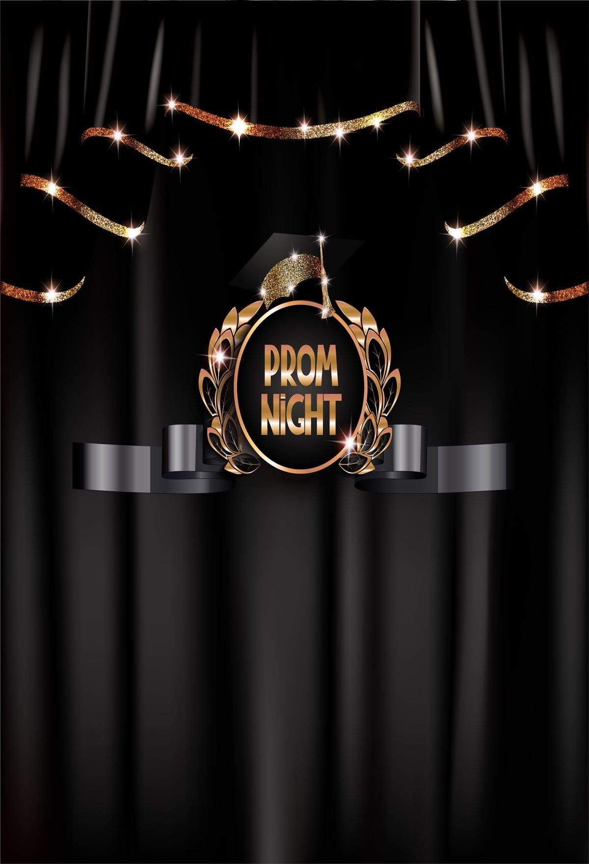 Kate Prom Night Graduation Backdrop Black Curtain Background