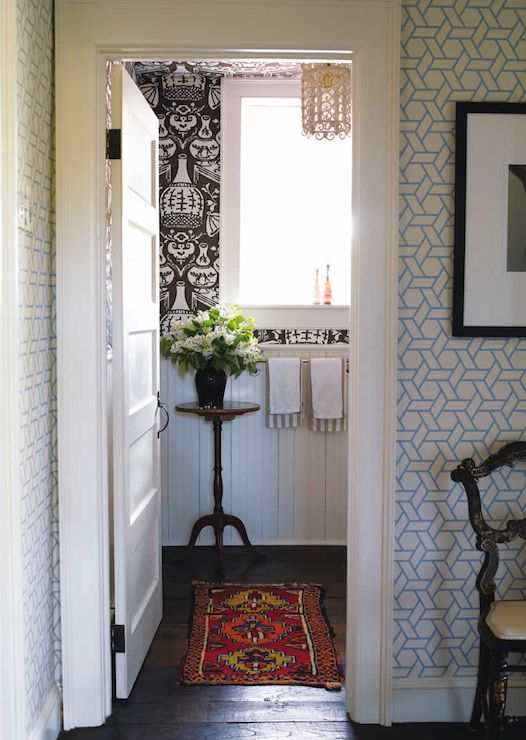 The Vase Wallpaper By David Hicks Peeps Through From Room Beyond