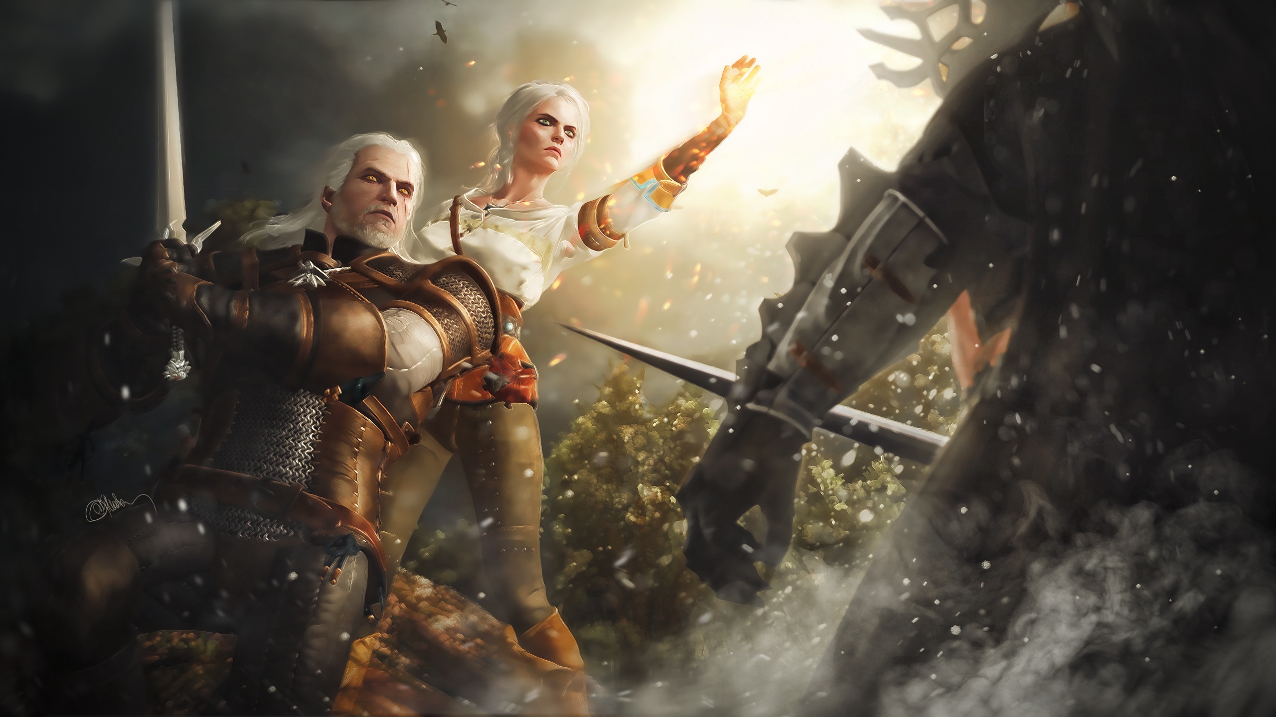 The Witcher Wild Hunt Game Art Wallpaper HD Games 4k Image