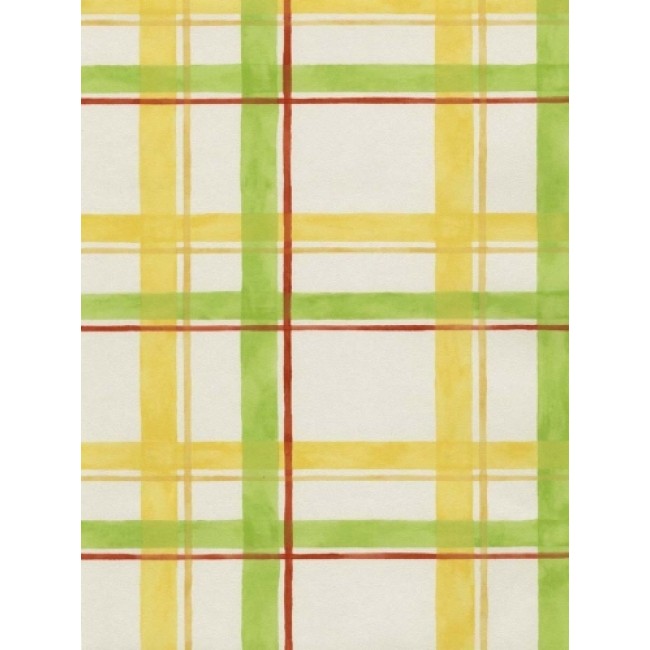 Yellow Green And Red Plaid On White Wallpaper All Walls