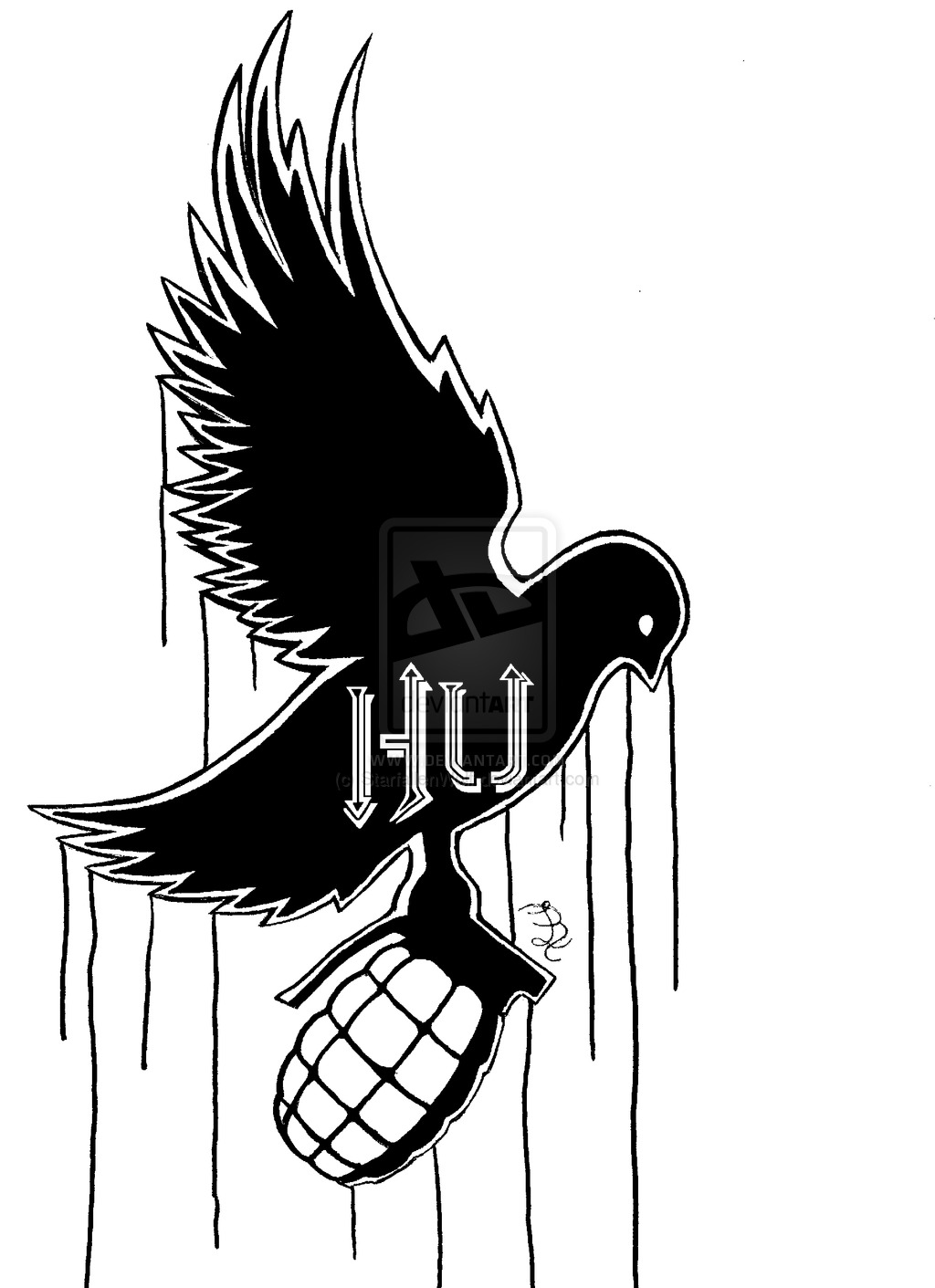 Hollywood Undead Dove and Grenade Logo by StarfallenWolf on