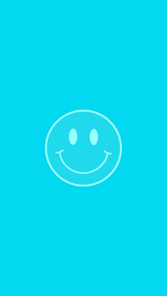 Vibrant Blue Smiley Face Background