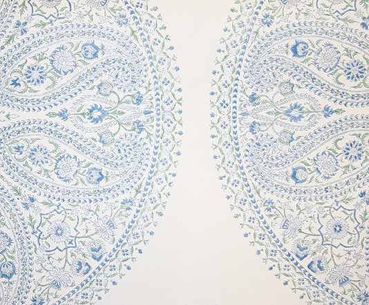 Paisley Circles Wallpaper Large Design In Blues