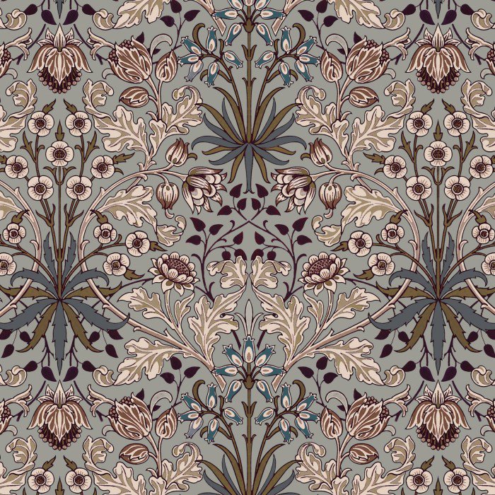 Hyacinth Wallpaper Dove Grey