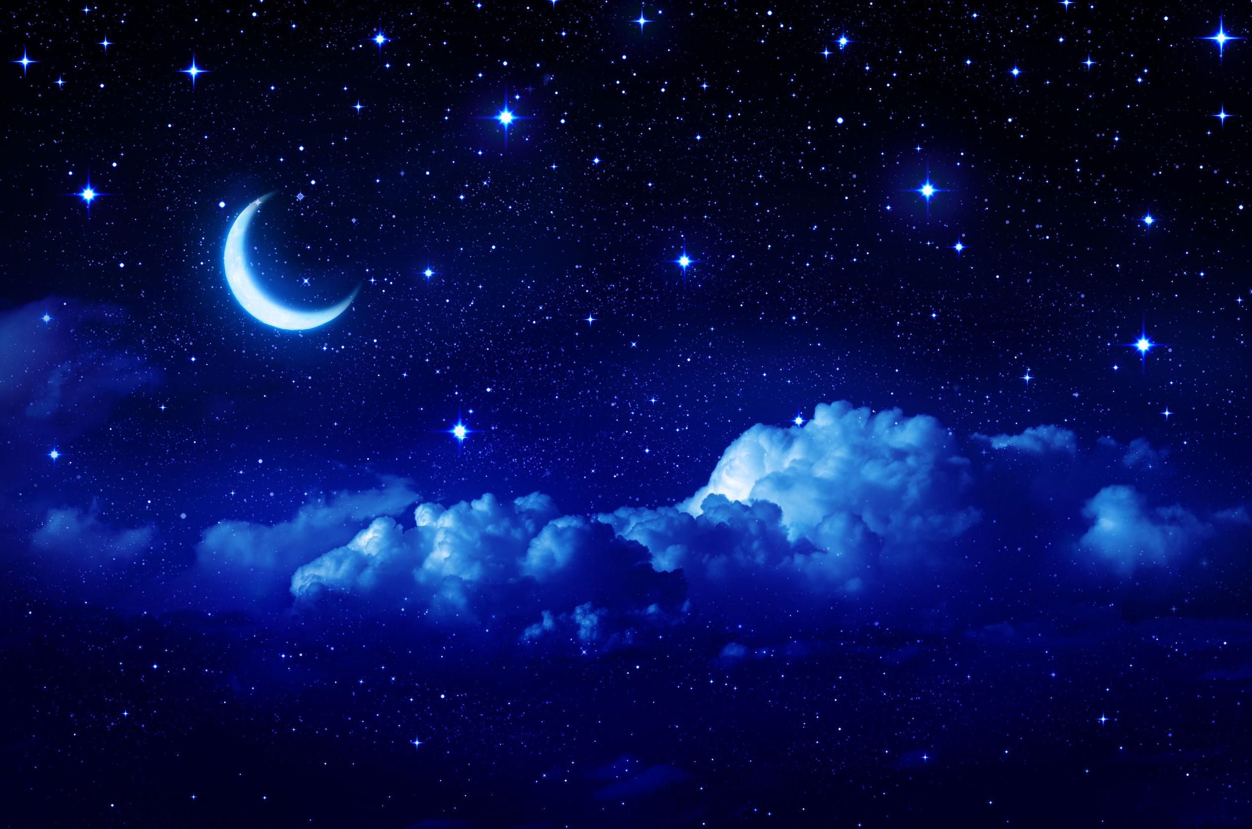Blue Moon And Star Wallpaper Top
