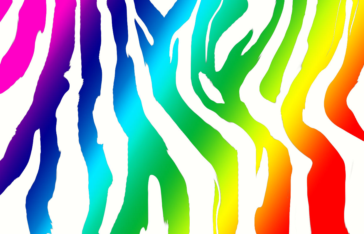 Colour Rainbow Zebra Pattern Feel Wallpaper