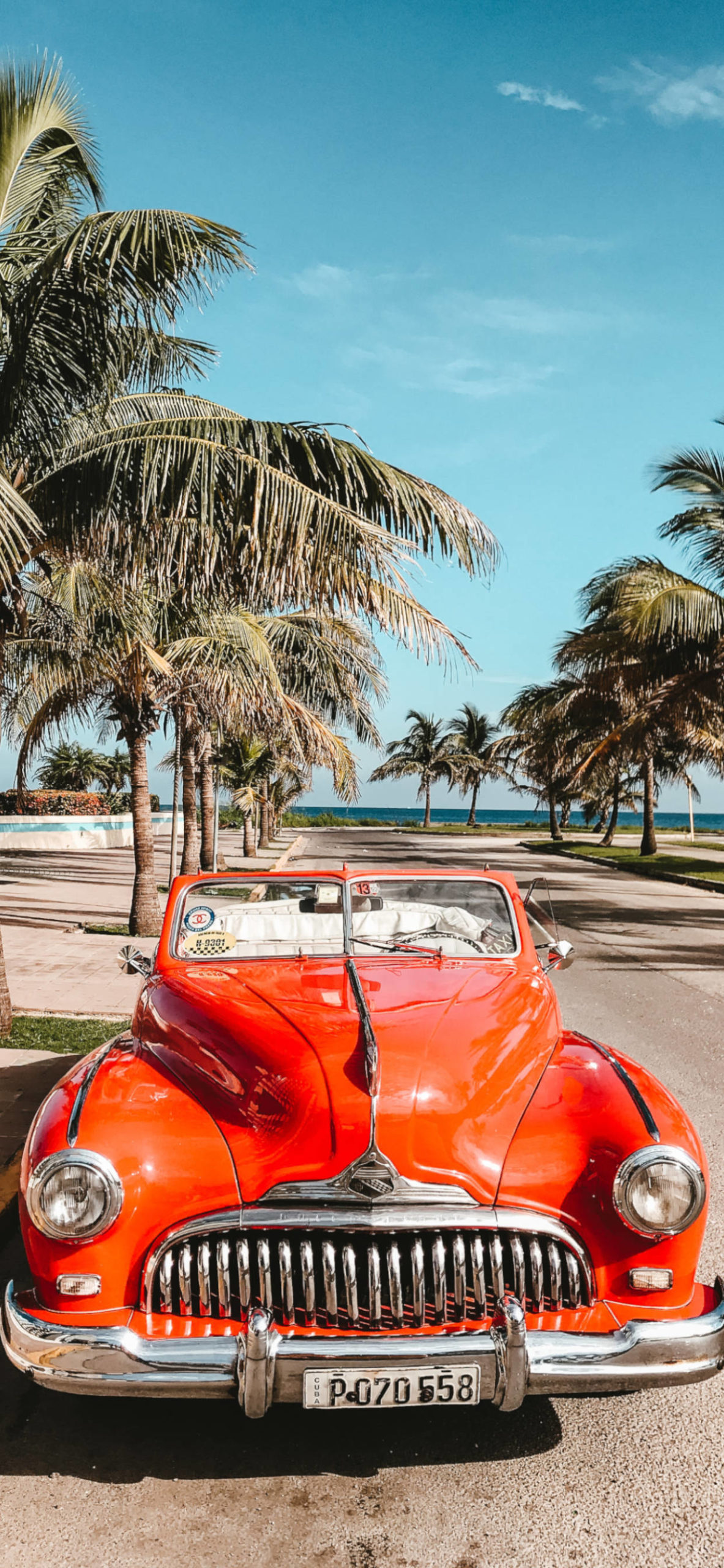 iPhone Wallpaper Cuba Beach Car Scaled