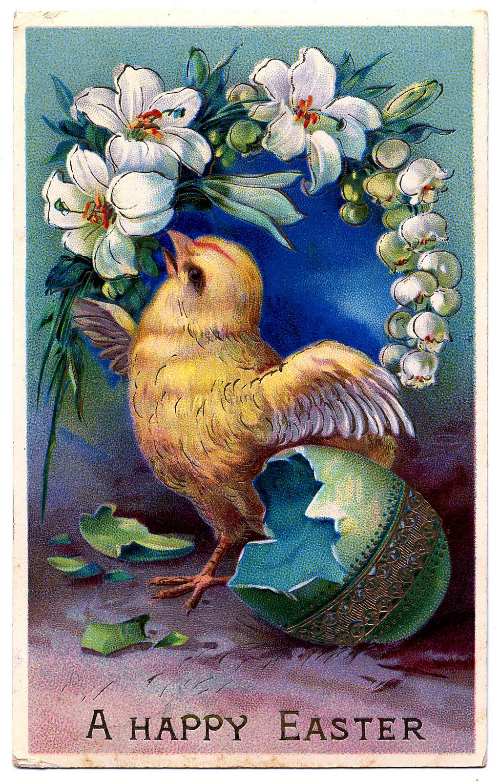 Vintage Easter Clip Art Sweet Baby Chick With Egg The Graphics