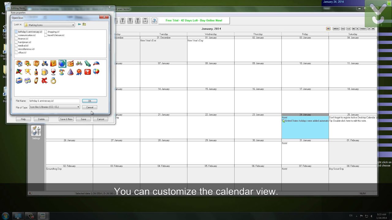 Active Desktop Calendar Set A Customizable As Your