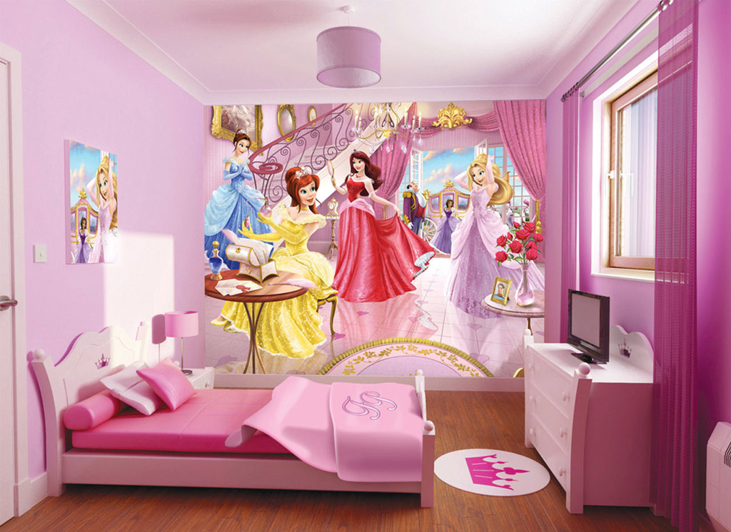 Beauty disney princess wallpaper for girl kids room
