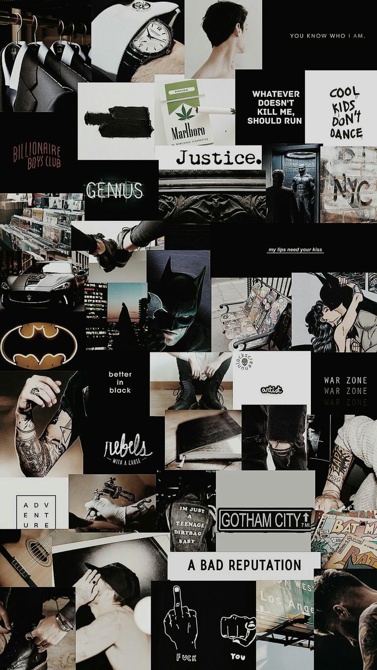 Wallpaper Zayn Batman Black With White