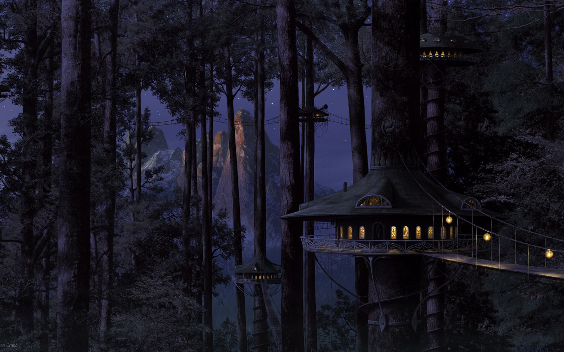 Widescreen Wallpaper Fantasy Background Treehouse