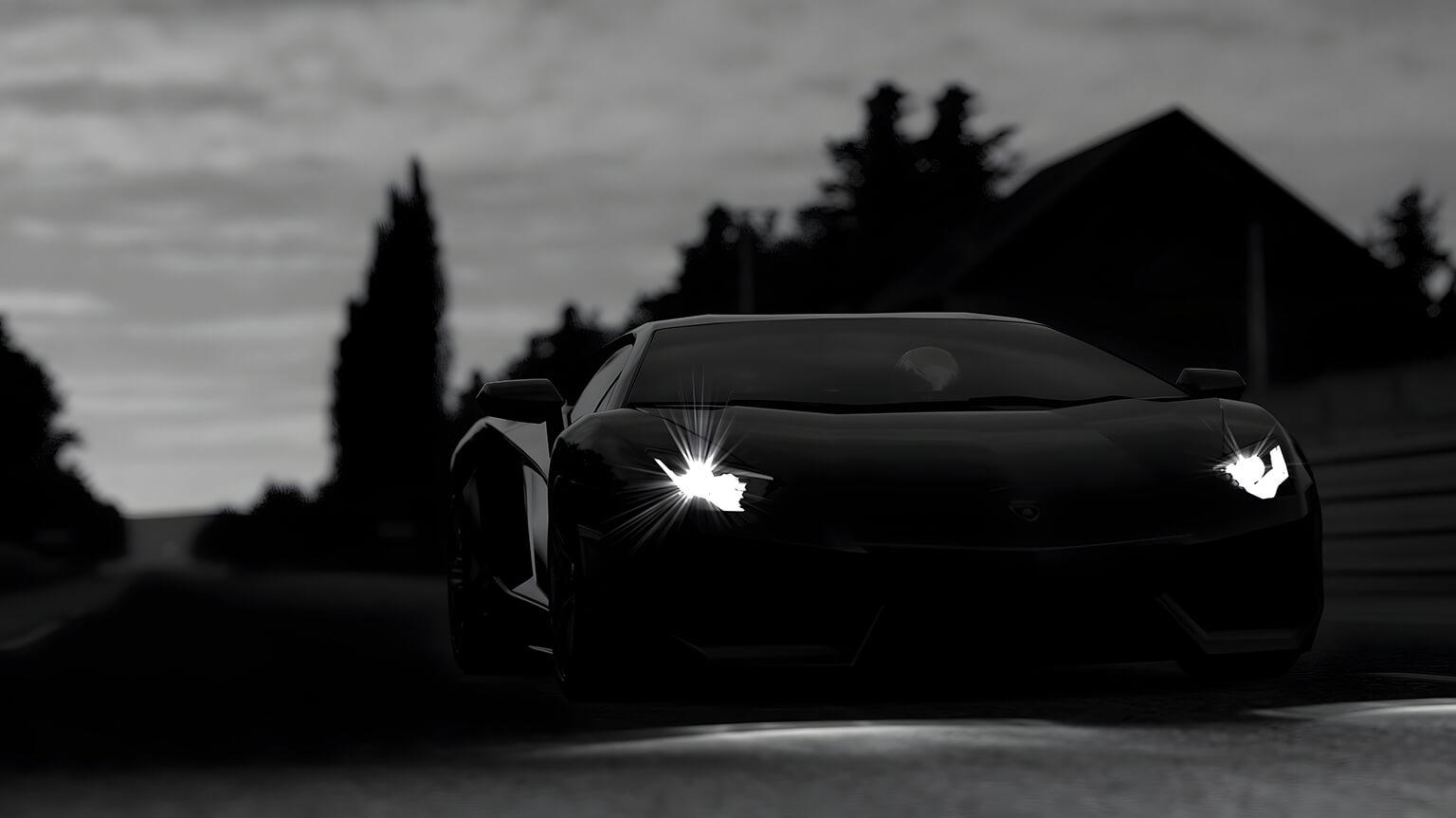 Lamborghini Aventador Black White Desktop Wallpaper 4k