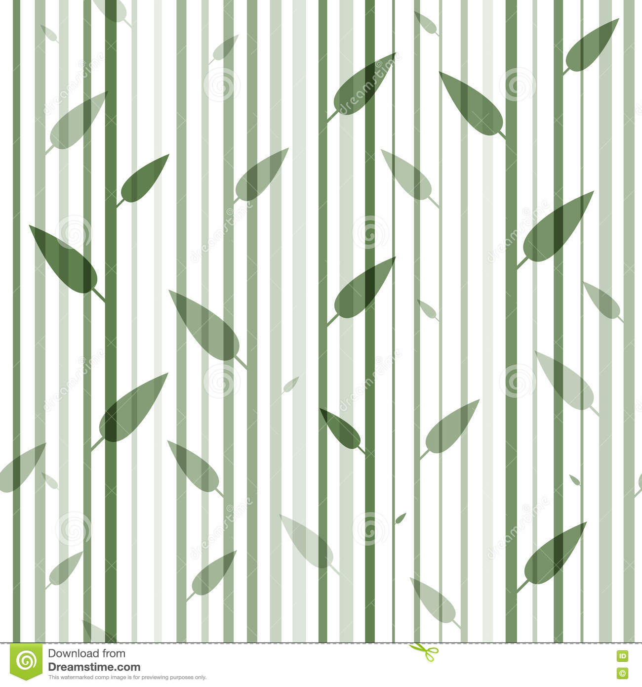 Seamless Green And White Pattern Of Stovolov Trees Leaves On Them