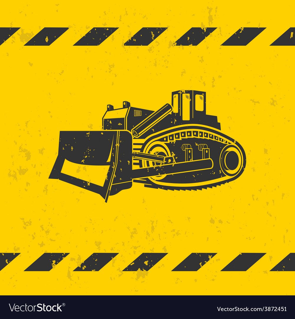 Bulldozer On Yellow Background Royalty Vector Image