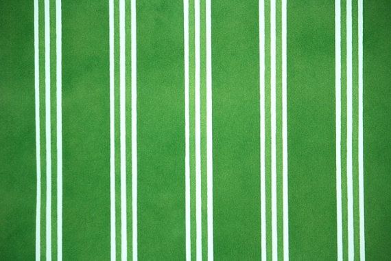 S Vintage Flocked Wallpaper Green Stripe