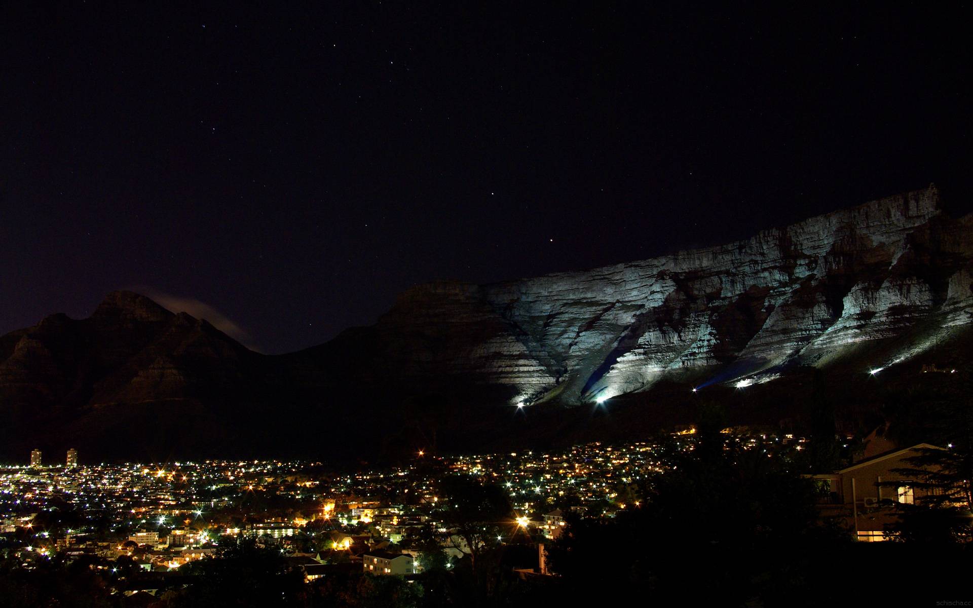 Night Photography Table Mountain Tablemountain Download Content