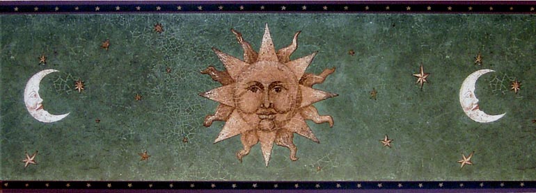 Details About Kids Celestial Moon Sun Stars Wallpaper Border Nv3001b