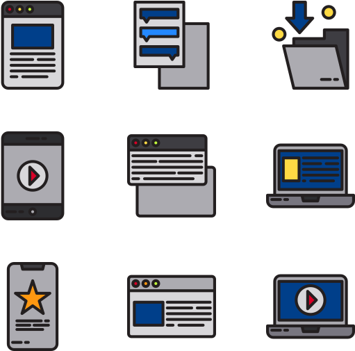 Digital Content Icons Set Wallpaper