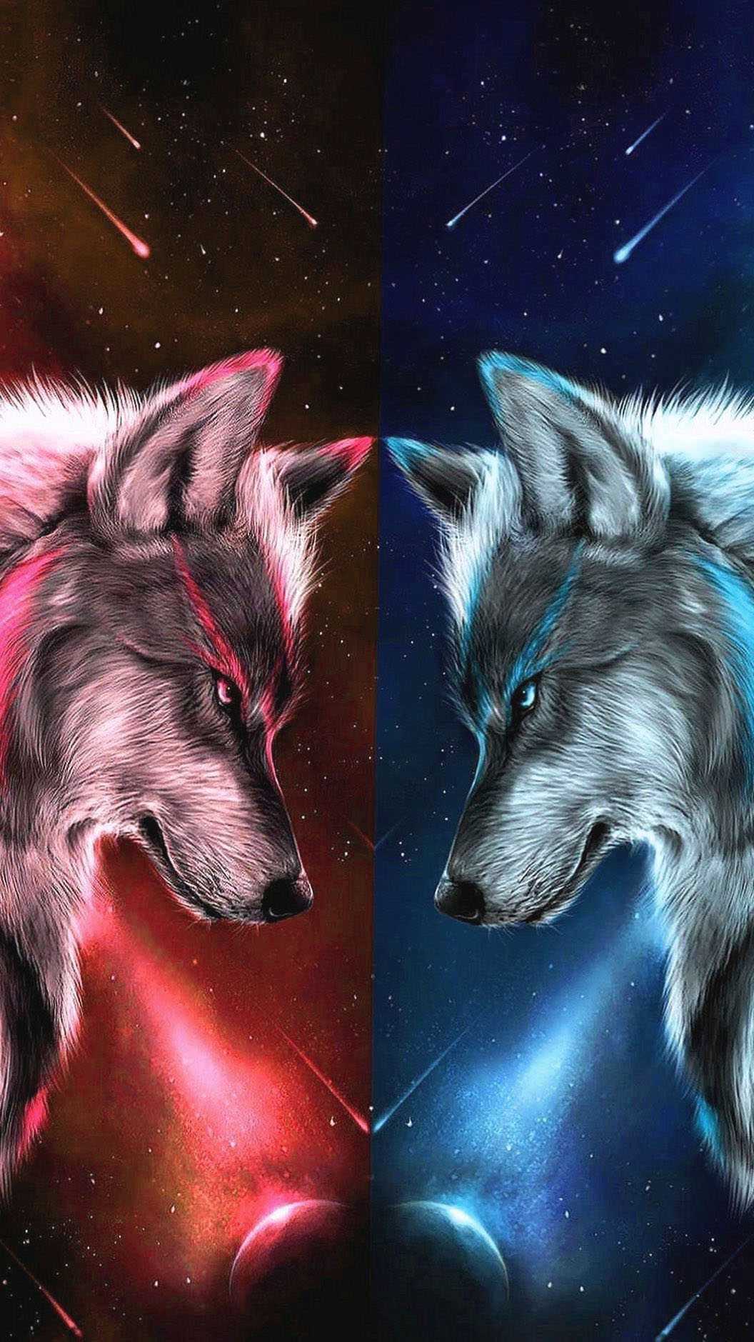 Fire And Ice Wolf Packs Wallpaper