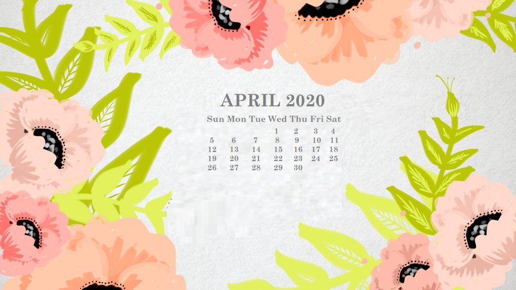 April Desktop Wallpaper Calendar Blank