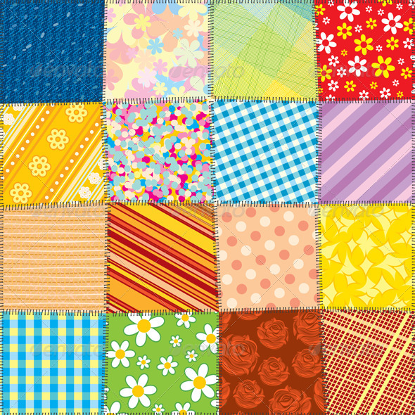 Quilt Patchwork Texture Seamless Vector Pattern Graphicriver